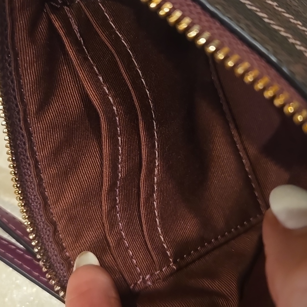 Coach Plaid Signature Zipper Wristlet/Wallet - Picture 9 of 11